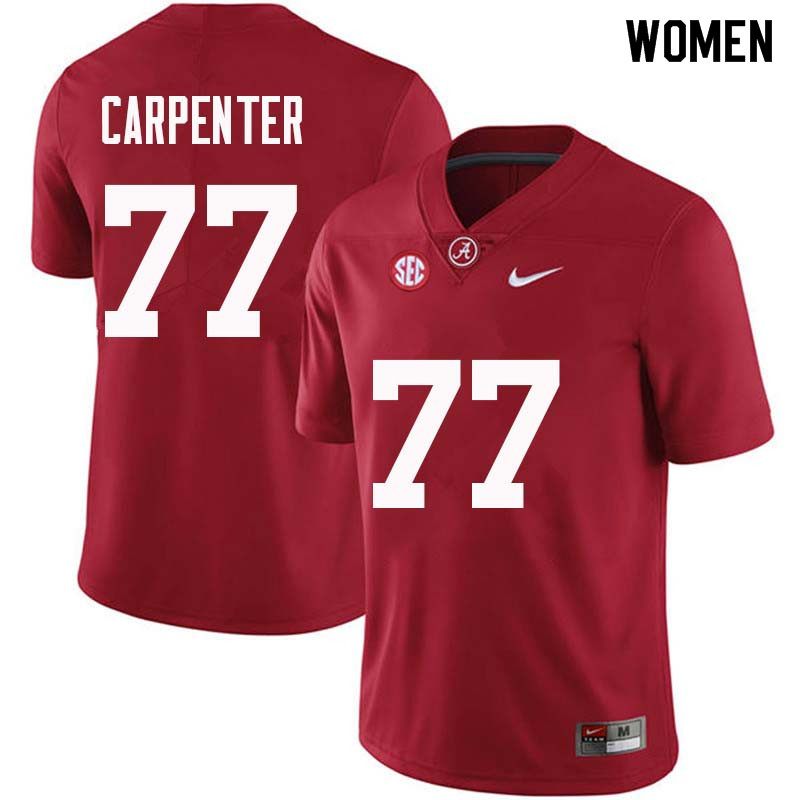 Women #77 James Carpenter Alabama Crimson Tide College Football Jerseys Sale-Crimson